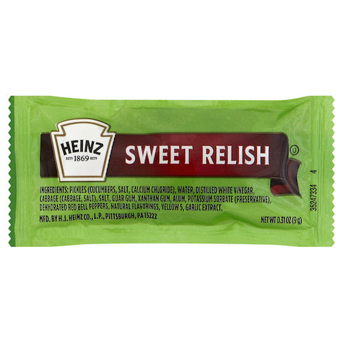 Heinz Sweet Relish Single Serve, 9 Grams, 500 Per Case